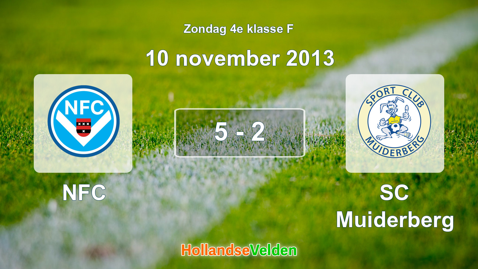 Gespeelde wedstrijd: NFC - SC Muiderberg 5 - 2 (10 november 2013)
