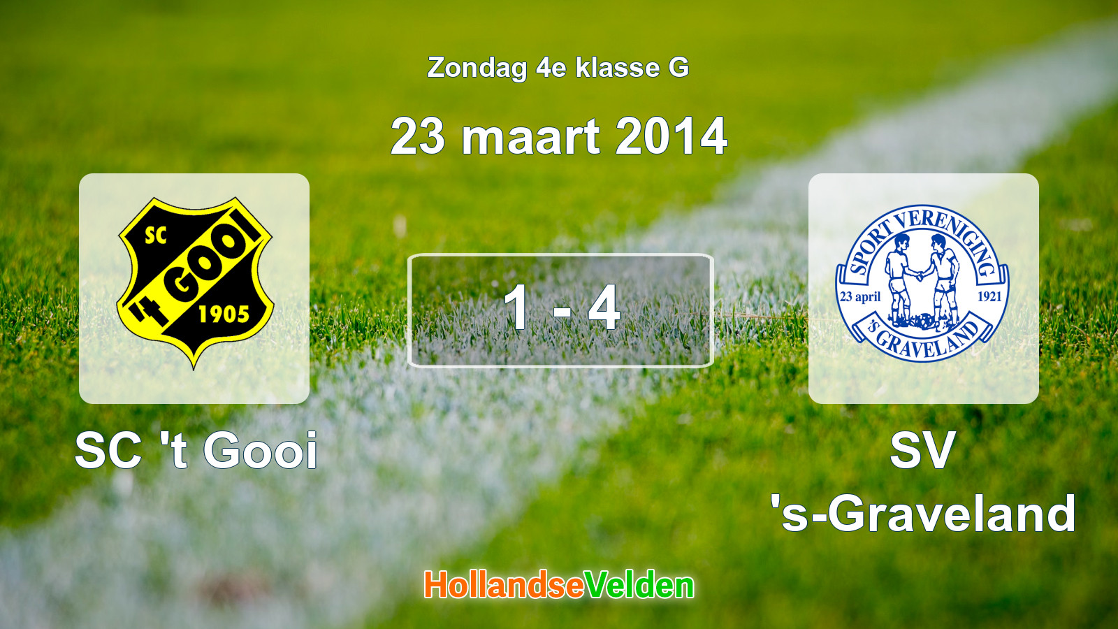 Gespeelde wedstrijd: SC 't Gooi - SV 's-Graveland 1 - 4 (23 maart 2014)
