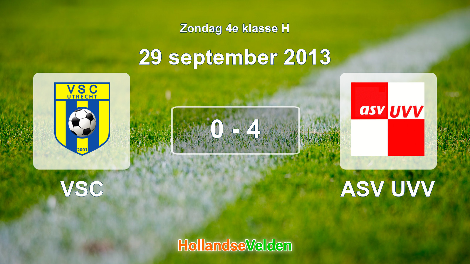 Gespeelde wedstrijd: VSC - ASV UVV 0 - 4 (29 september 2013)