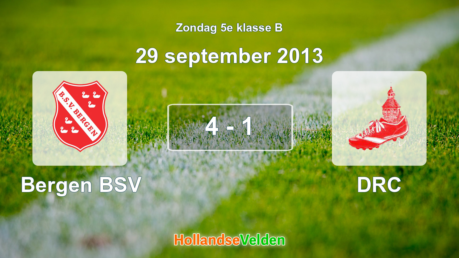 Gespeelde wedstrijd: Bergen BSV - DRC 4 - 1 (29 september 2013)