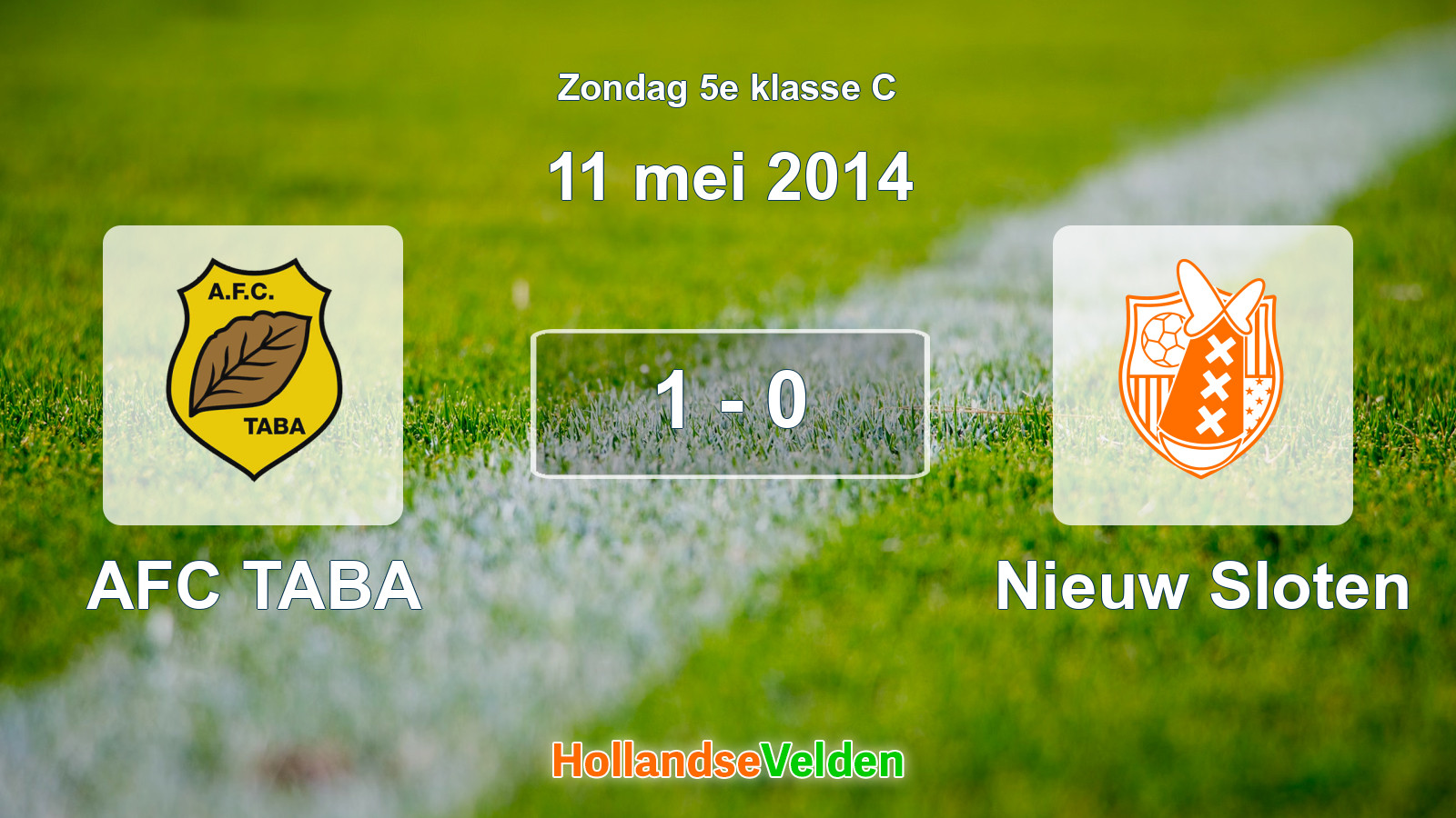 Gespeelde wedstrijd: AFC TABA - Nieuw Sloten 1 - 0 (11 mei 2014)