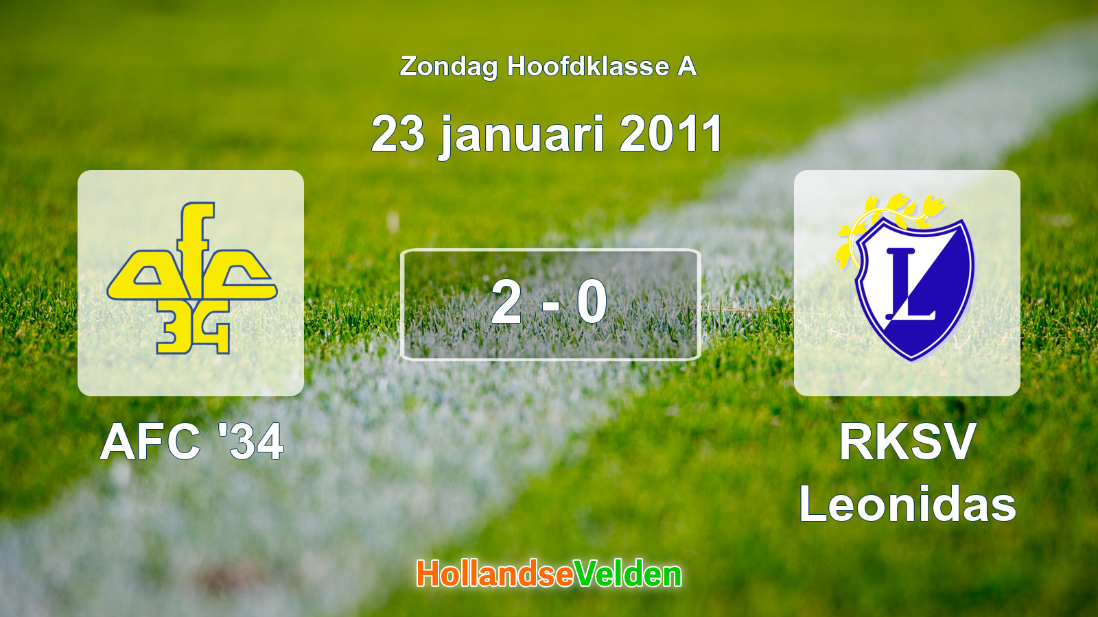 Gespeelde wedstrijd: AFC '34 - RKSV Leonidas 2 - 0 (23 januari 2011)