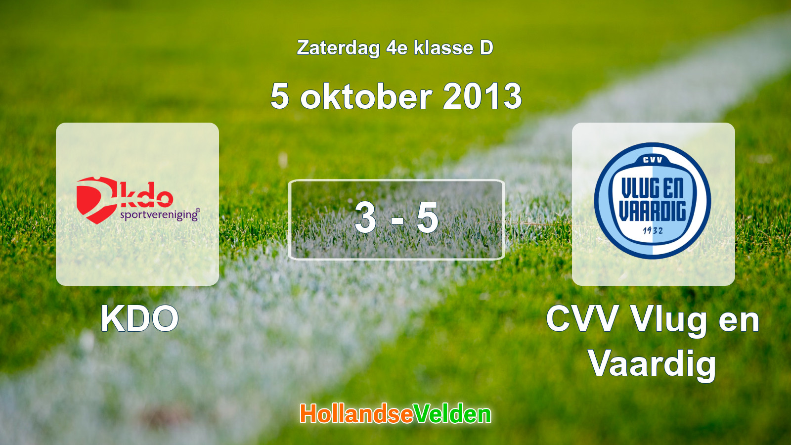 Gespeelde wedstrijd: KDO - CVV Vlug en Vaardig 3 - 5 (5 oktober 2013)