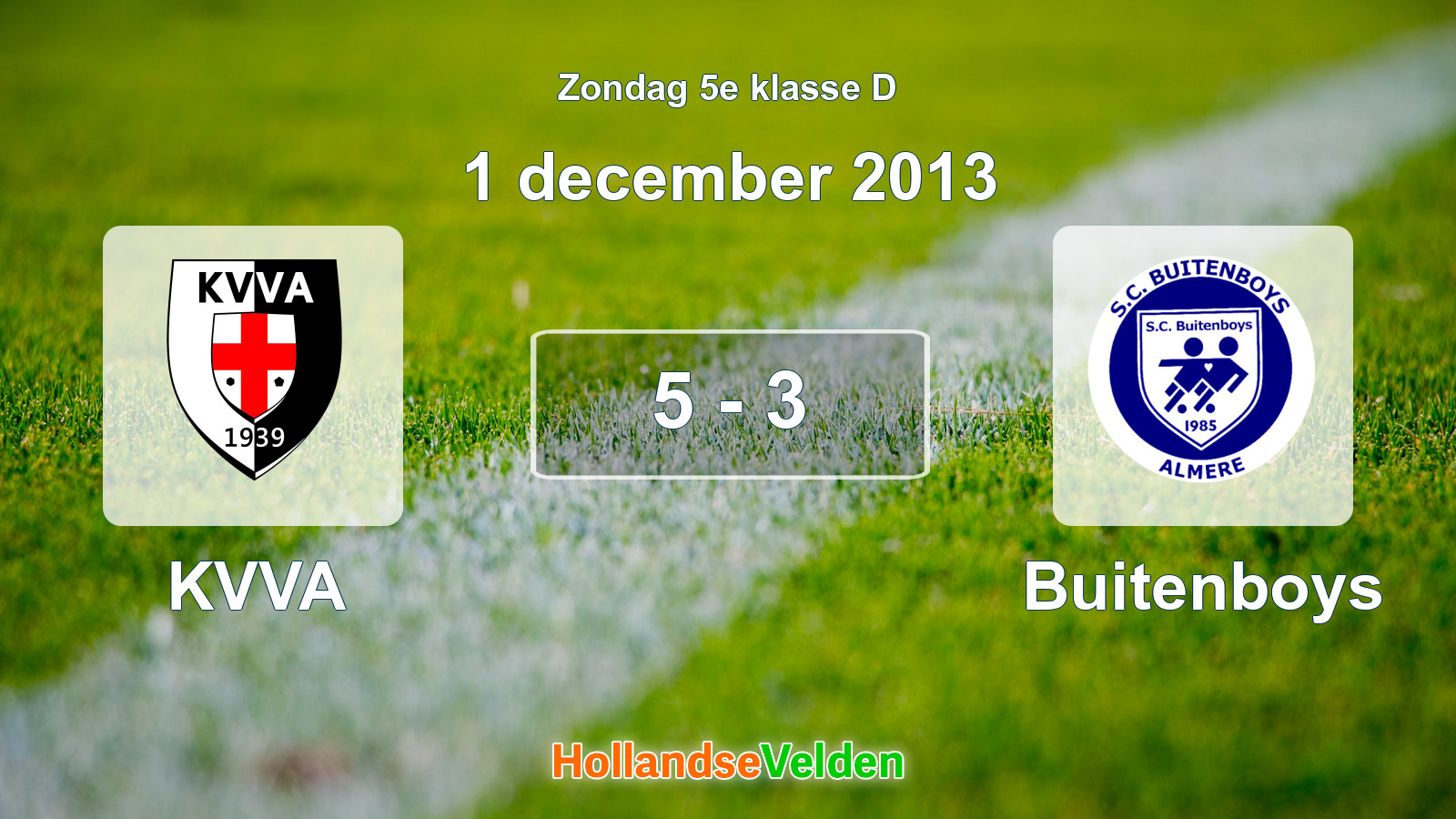 Gespeelde wedstrijd: KVVA - Buitenboys 5 - 3 (1 december 2013)