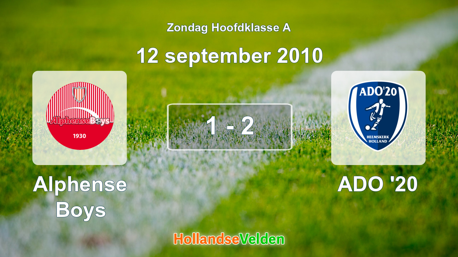 Gespeelde wedstrijd: Alphense Boys - ADO '20 1 - 2 (12 september 2010)
