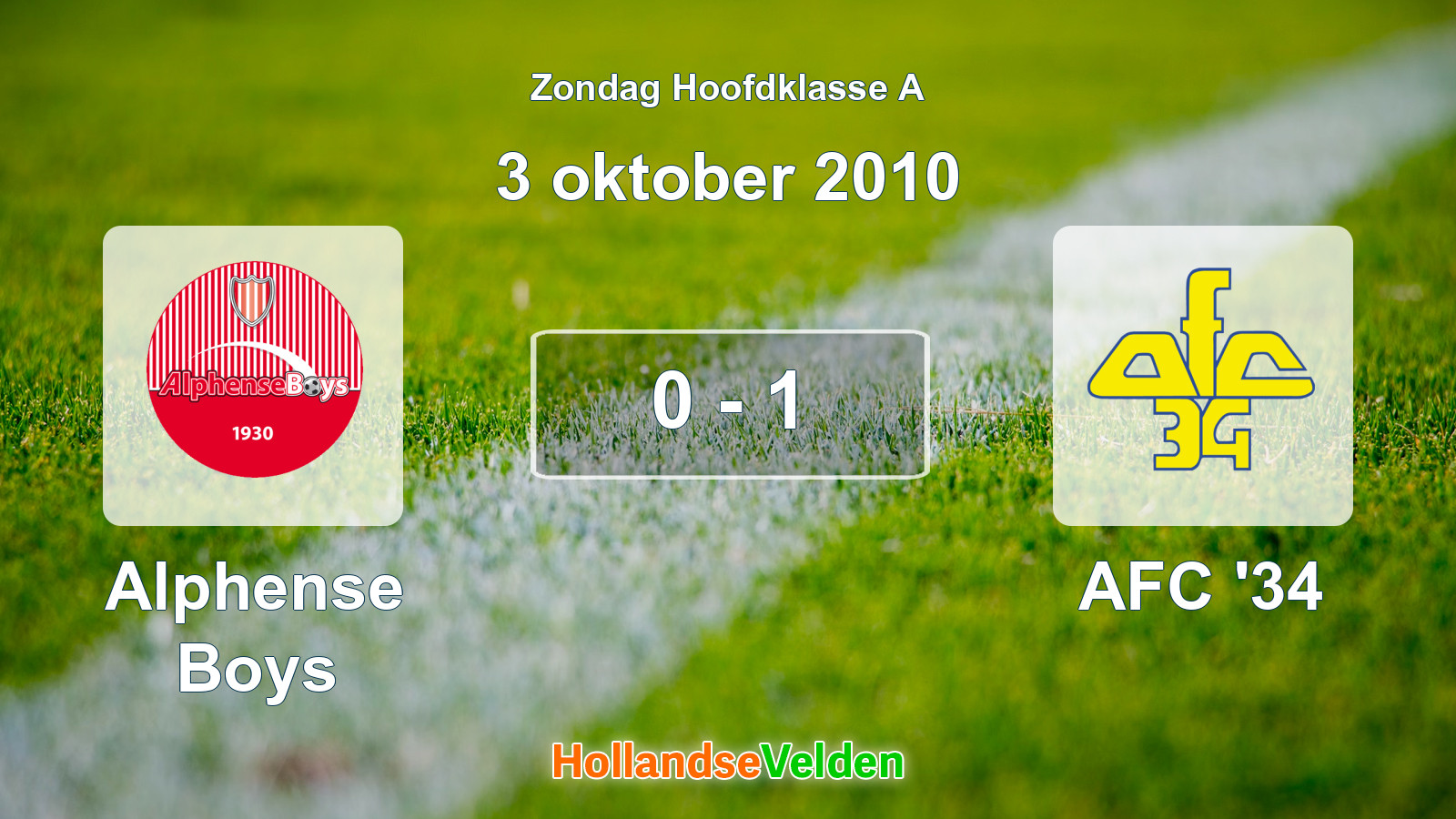 Gespeelde wedstrijd: Alphense Boys - AFC '34 0 - 1 (3 oktober 2010)