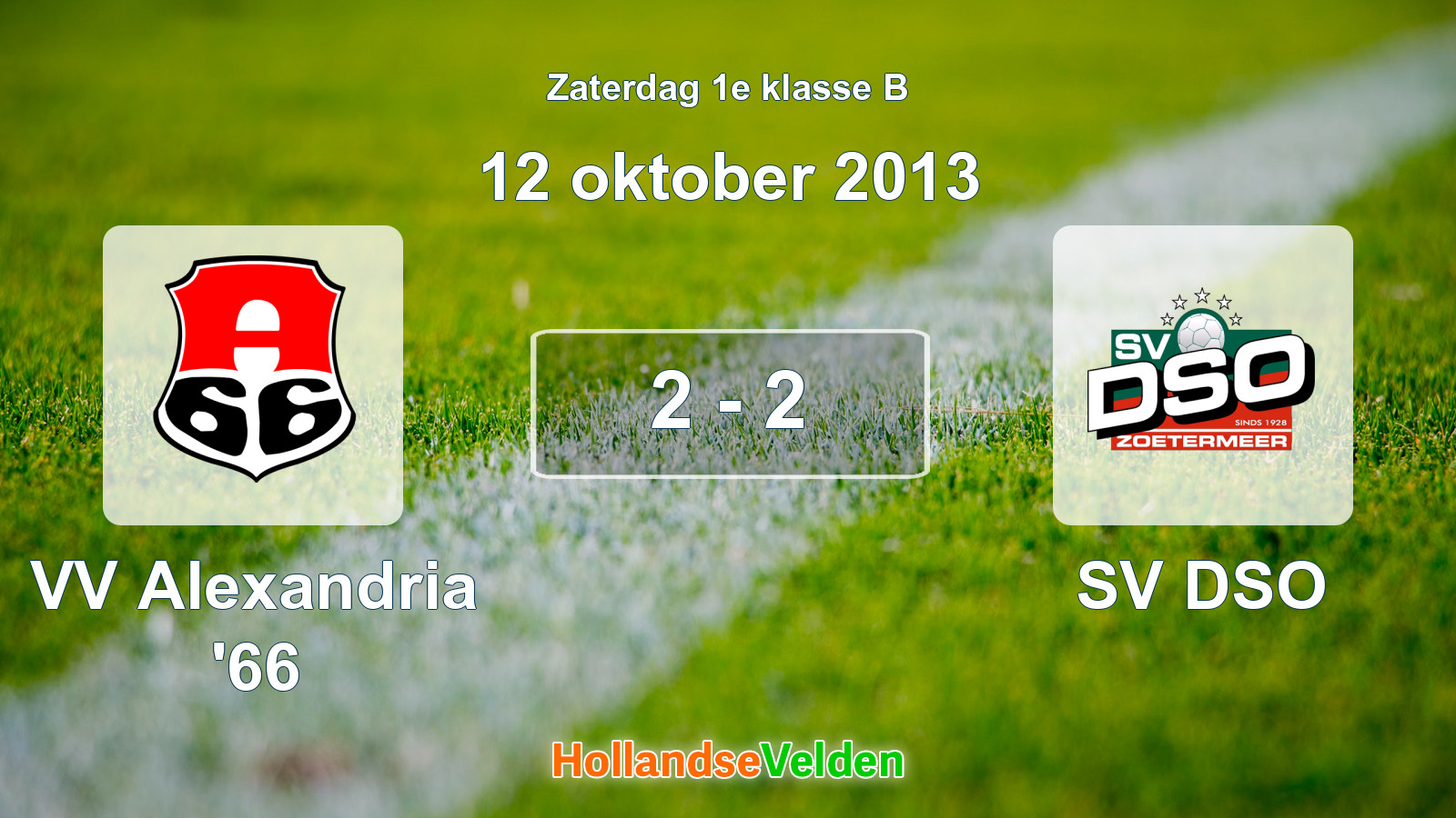 Gespeelde wedstrijd: VV Alexandria '66 - SV DSO 2 - 2 (12 oktober 2013)