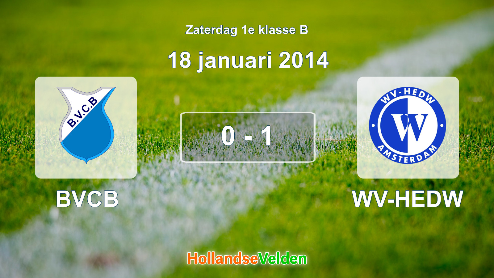 Gespeelde wedstrijd: BVCB - WV-HEDW 0 - 1 (18 januari 2014)