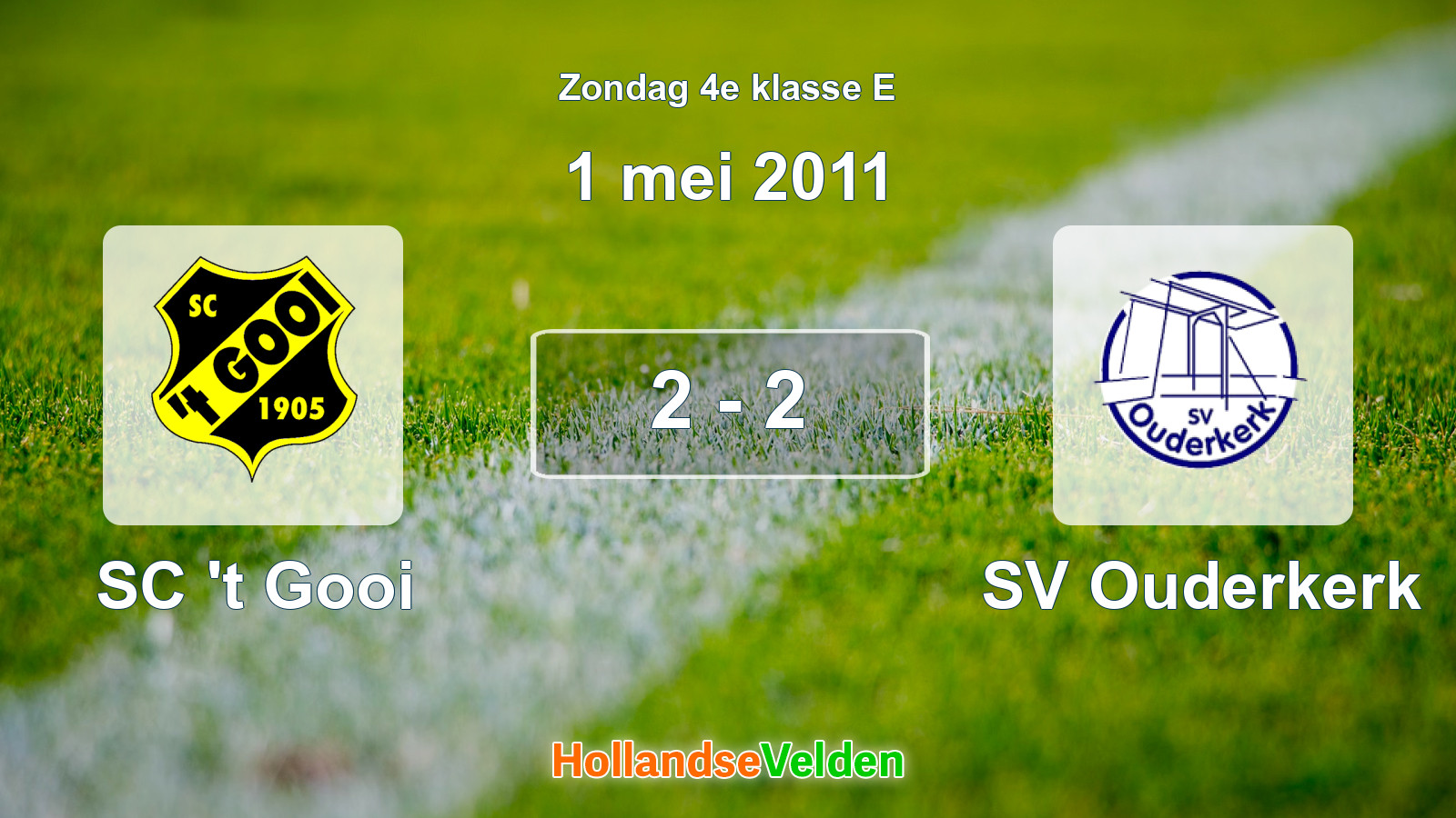 Gespeelde wedstrijd: SC 't Gooi - SV Ouderkerk 2 - 2 (1 mei 2011)