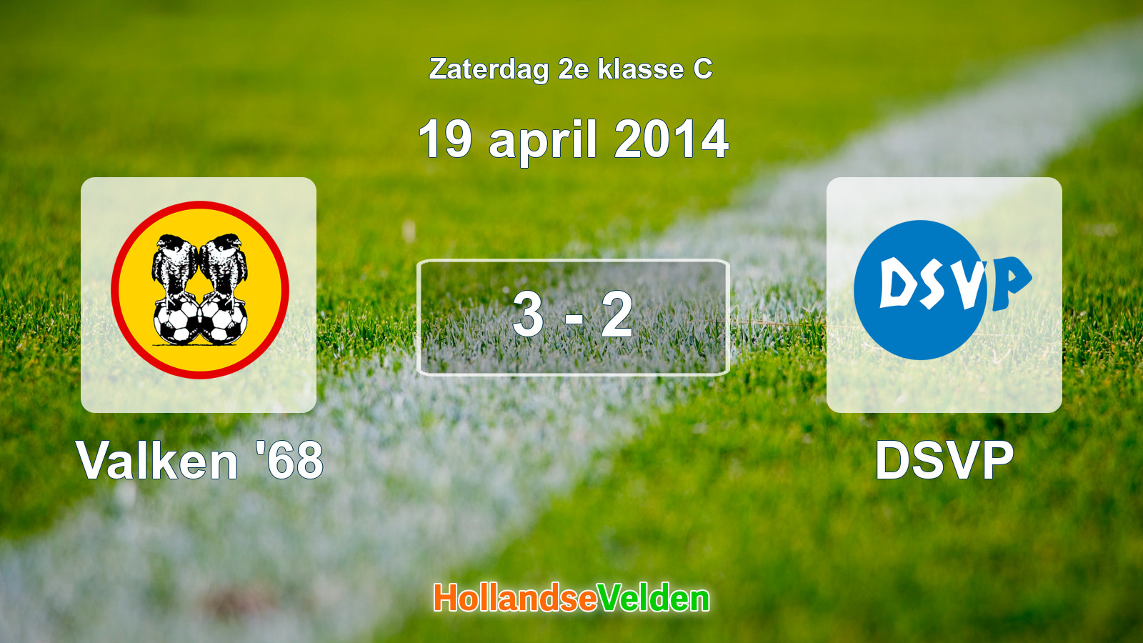 Gespeelde wedstrijd: Valken '68 - DSVP 3 - 2 (19 april 2014)