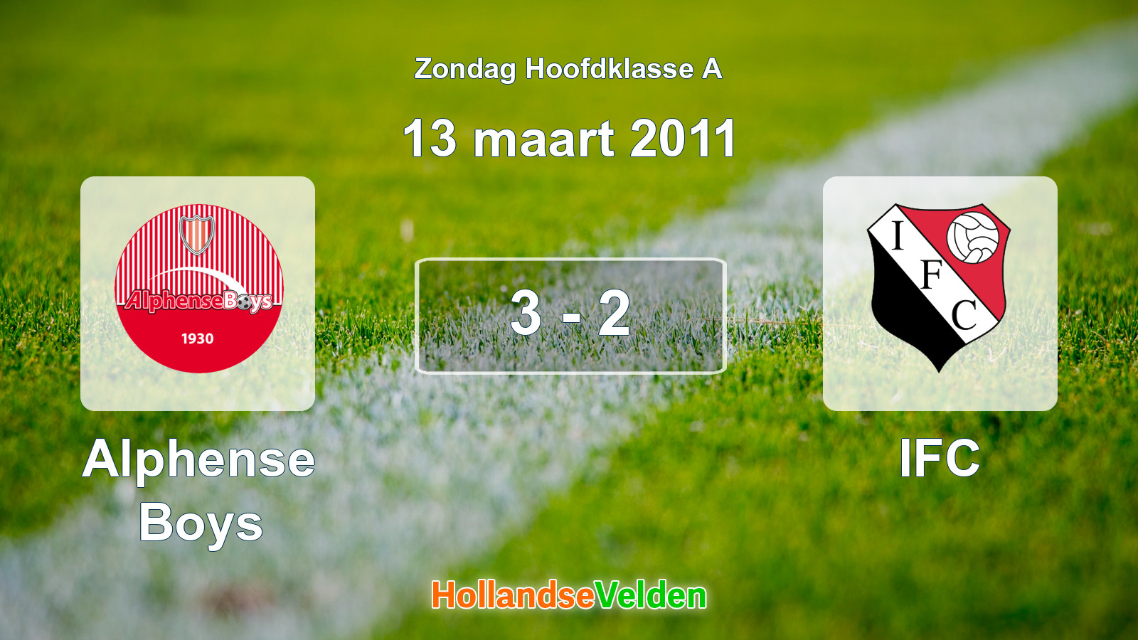 Gespeelde wedstrijd: Alphense Boys - IFC 3 - 2 (13 maart 2011)