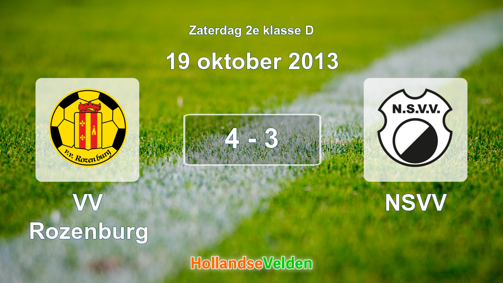 Gespeelde wedstrijd: VV Rozenburg - NSVV 4 - 3 (19 oktober 2013)
