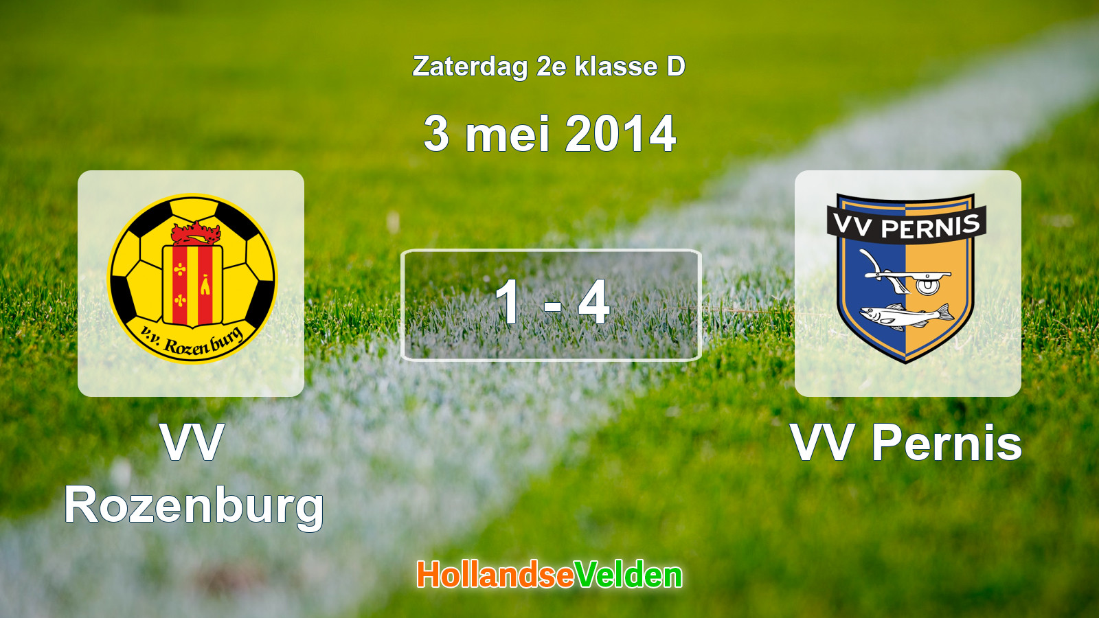 Gespeelde wedstrijd: VV Rozenburg - VV Pernis 1 - 4 (3 mei 2014)