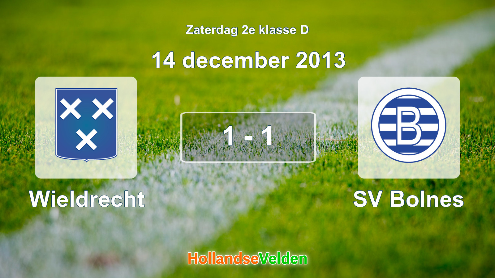 Gespeelde wedstrijd: Wieldrecht - SV Bolnes 1 - 1 (14 december 2013)