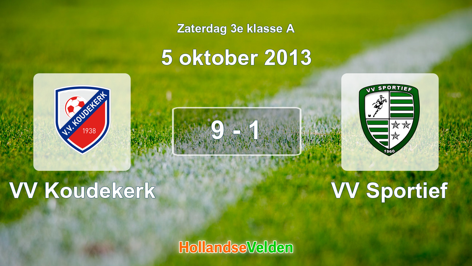 Gespeelde wedstrijd: VV Koudekerk - VV Sportief 9 - 1 (5 oktober 2013)