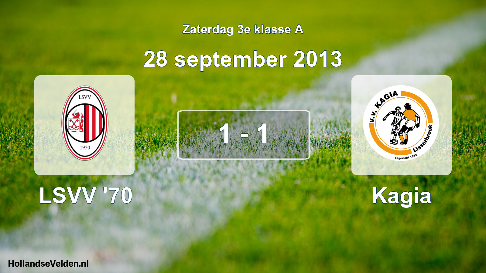 Gespeelde wedstrijd: LSVV '70 - Kagia 1 - 1 (28 september 2013)