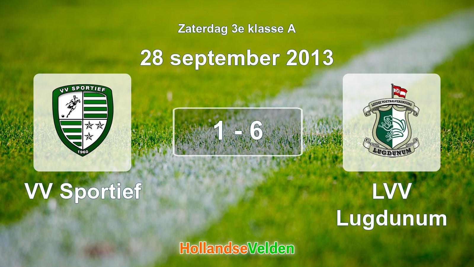 Gespeelde wedstrijd: VV Sportief - LVV Lugdunum 1 - 6 (28 september 2013)