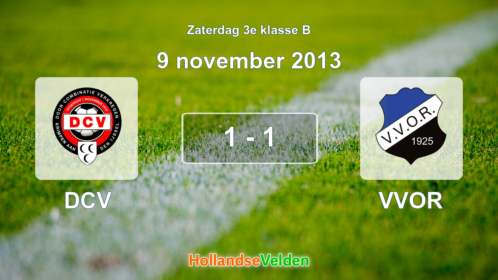 Gespeelde wedstrijd: DCV - VVOR 1 - 1 (9 november 2013)