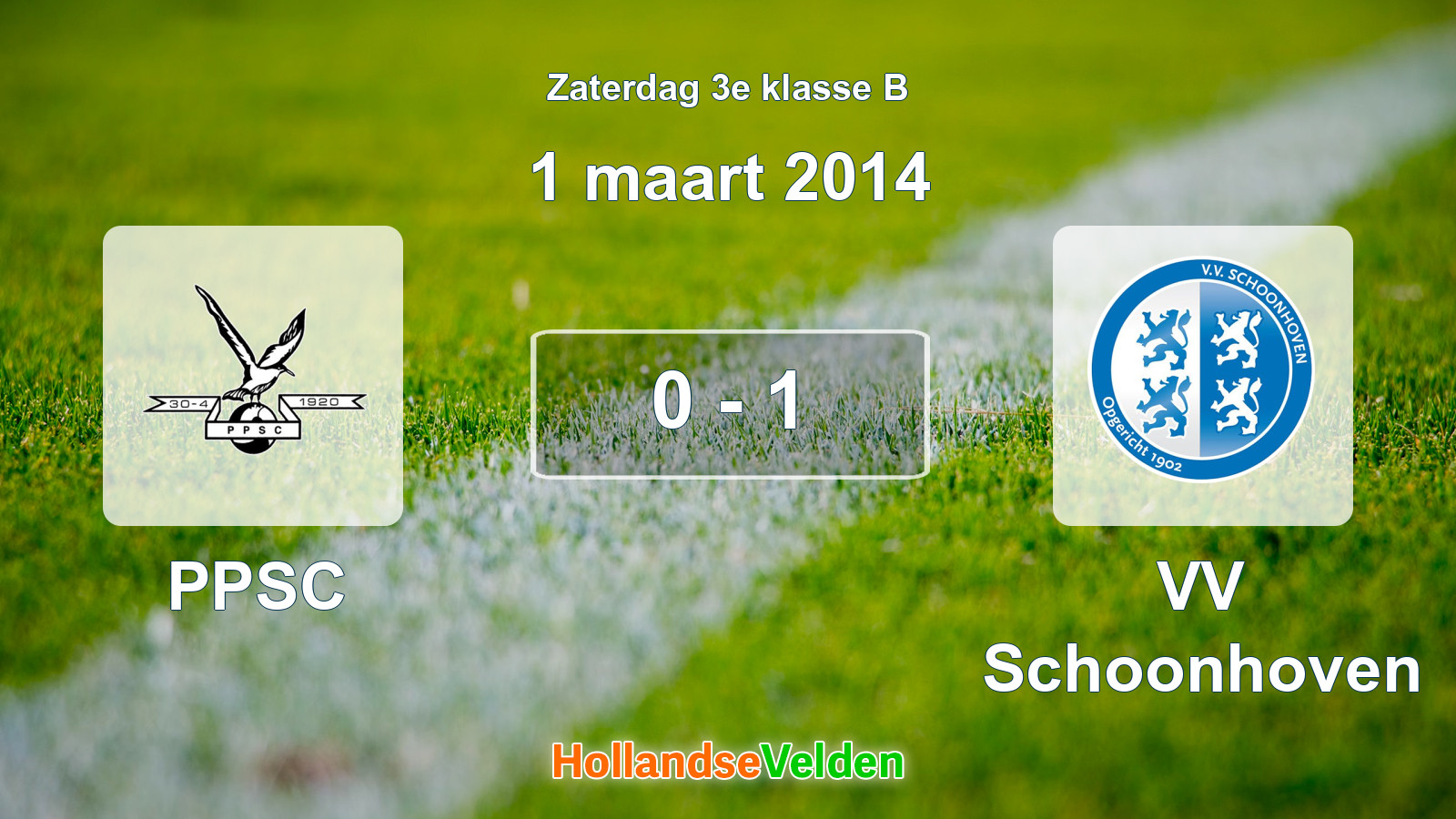 Gespeelde wedstrijd: PPSC - VV Schoonhoven 0 - 1 (1 maart 2014)