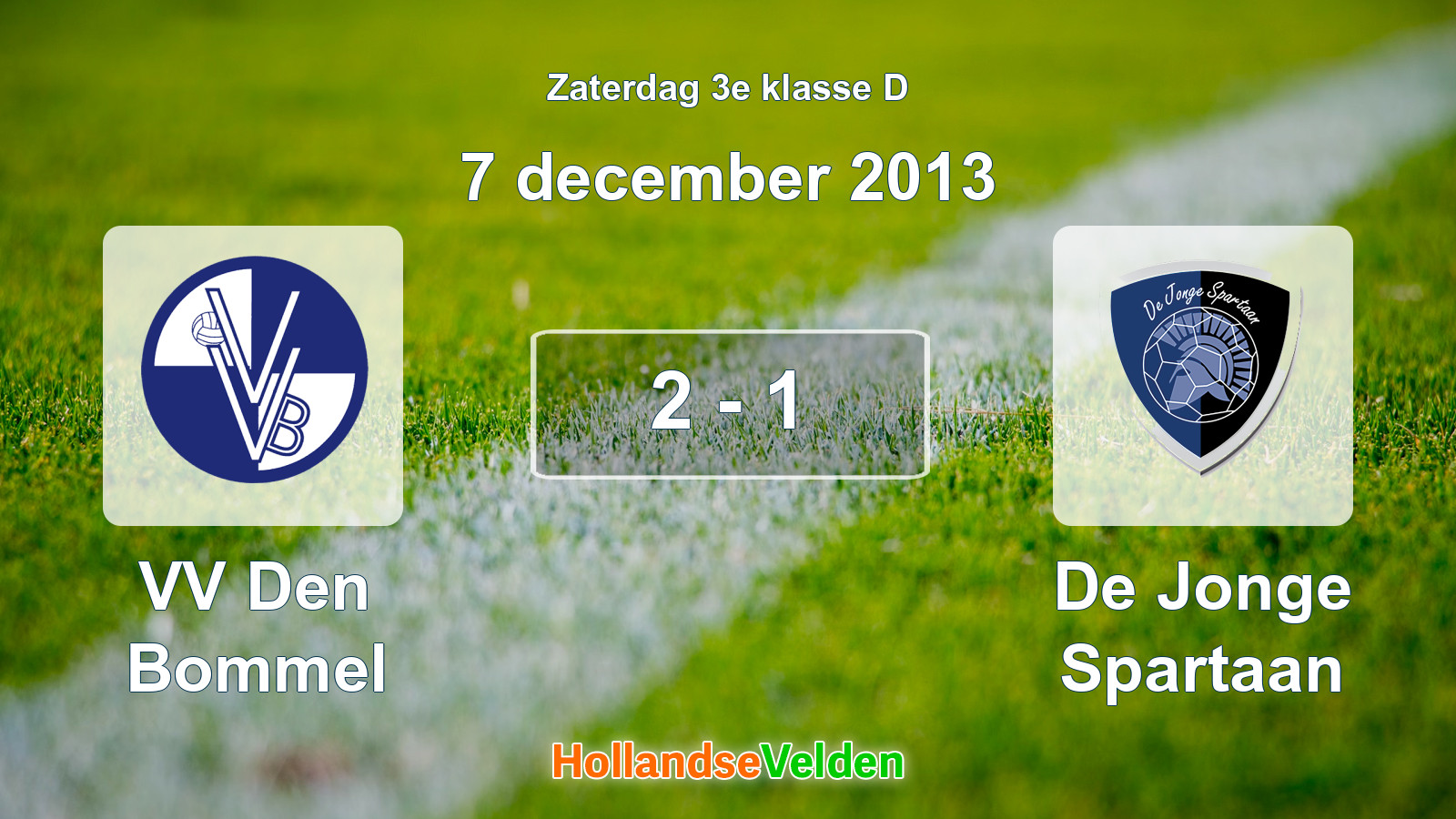 Gespeelde wedstrijd: VV Den Bommel - De Jonge Spartaan 2 - 1 (7 december 2013)