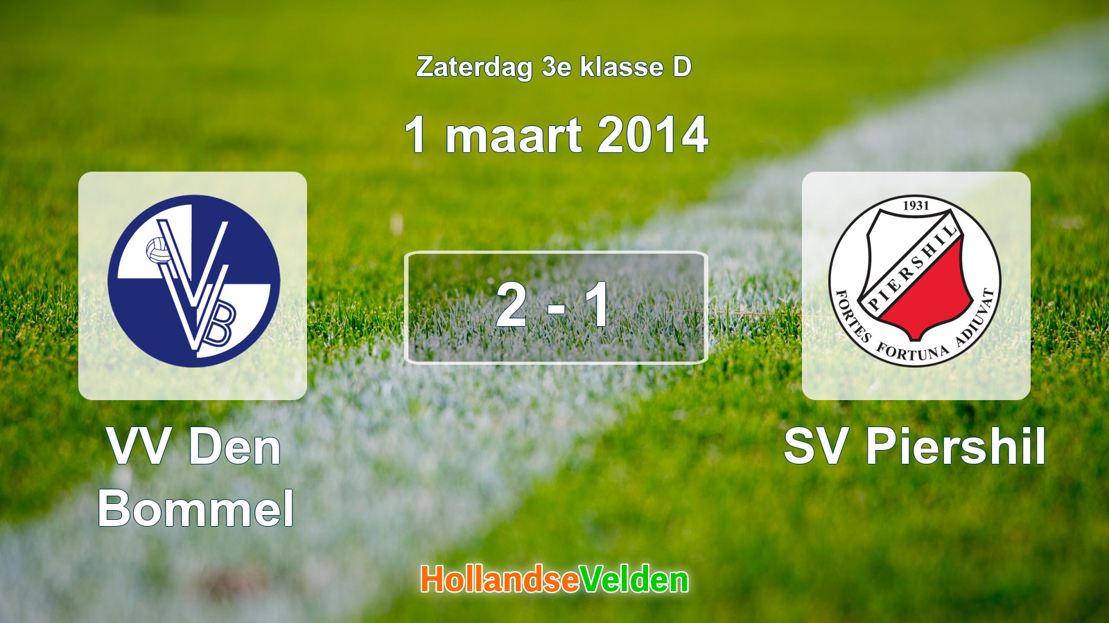 Gespeelde wedstrijd: VV Den Bommel - SV Piershil 2 - 1 (1 maart 2014)