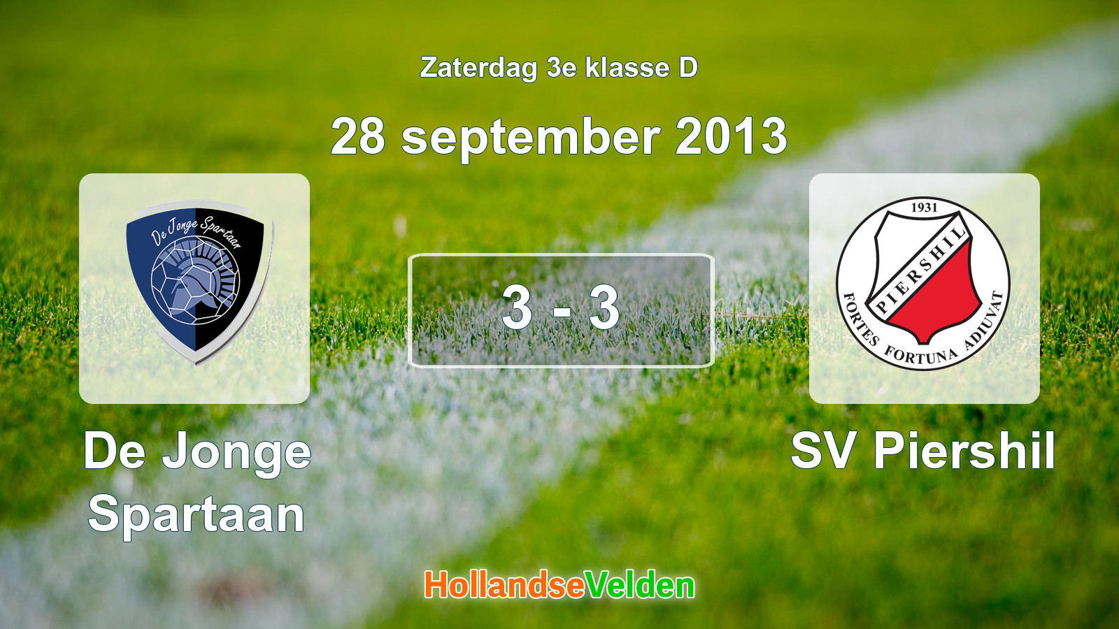 Gespeelde wedstrijd: De Jonge Spartaan - SV Piershil 3 - 3 (28 september 2013)