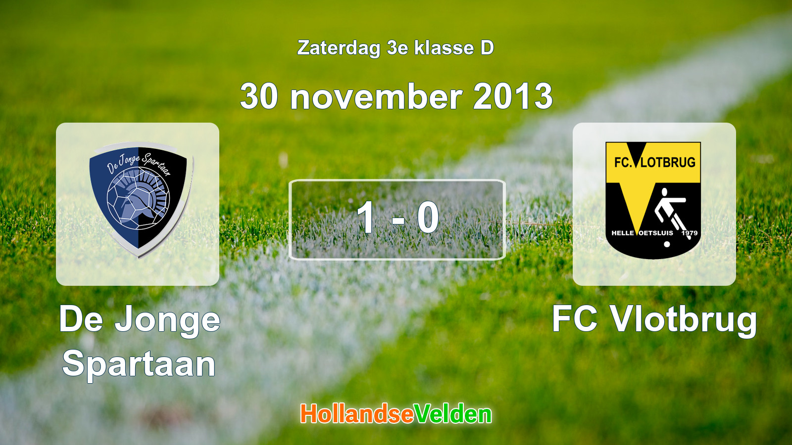 Gespeelde wedstrijd: De Jonge Spartaan - FC Vlotbrug 1 - 0 (30 november 2013)