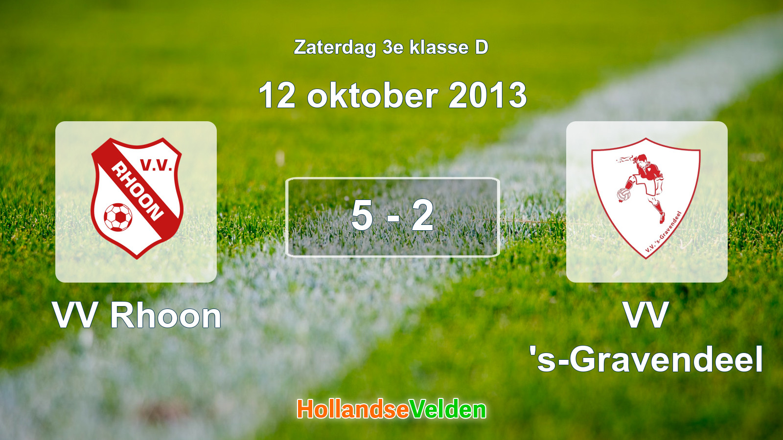 Gespeelde wedstrijd: VV Rhoon - VV 's-Gravendeel 5 - 2 (12 oktober 2013)