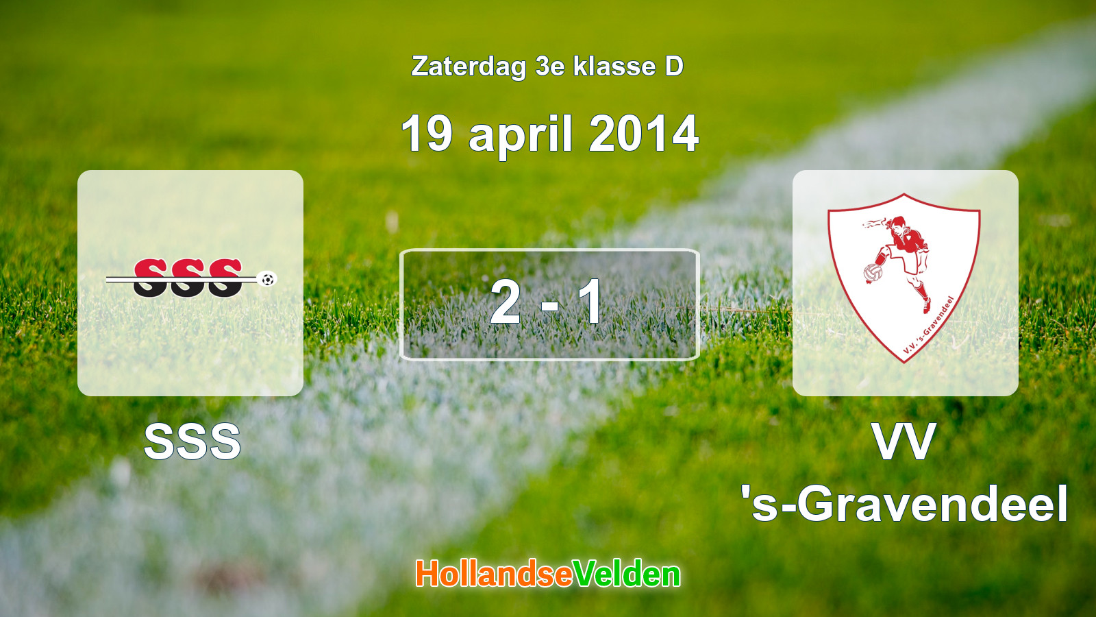 Gespeelde wedstrijd: SSS - VV 's-Gravendeel 2 - 1 (19 april 2014)