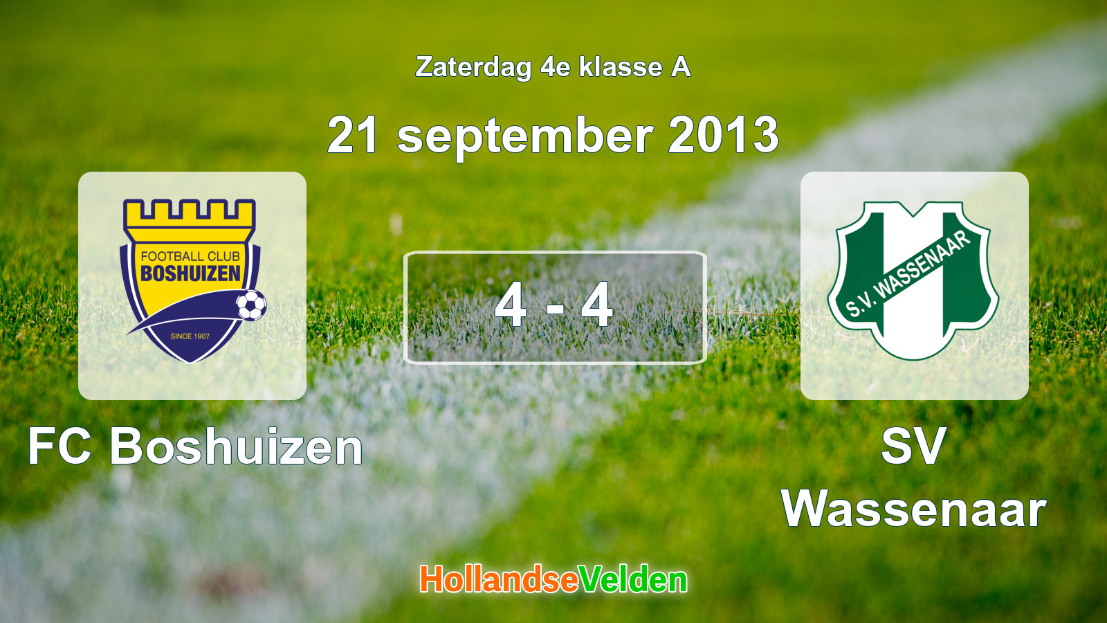 Gespeelde wedstrijd: FC Boshuizen - SV Wassenaar 4 - 4 (21 september 2013)