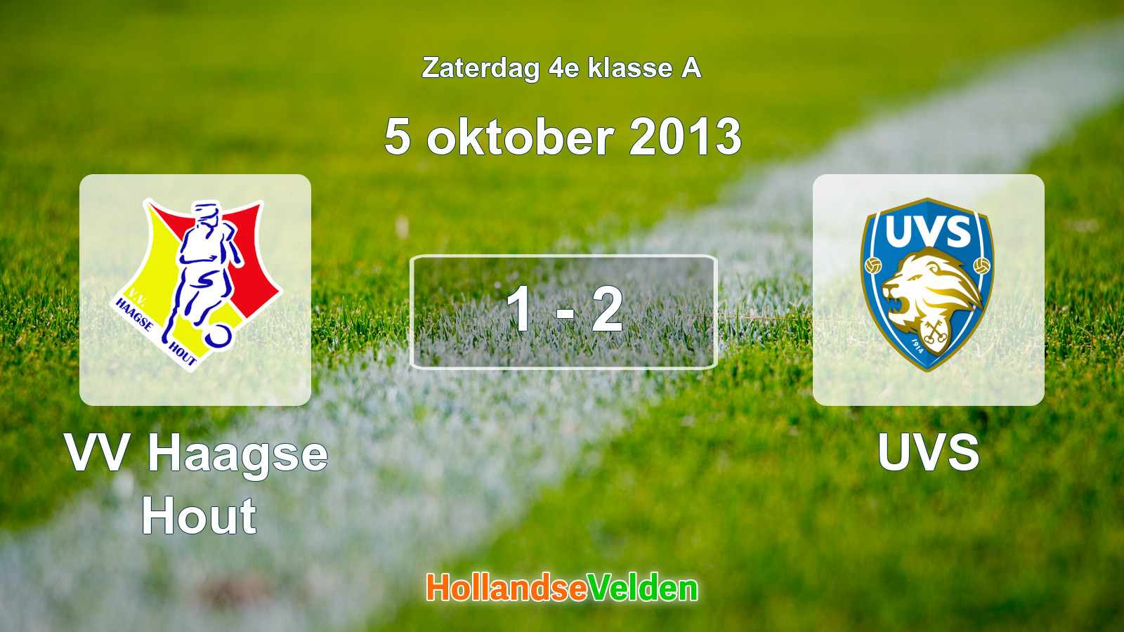 Gespeelde wedstrijd: VV Haagse Hout - UVS 1 - 2 (5 oktober 2013)