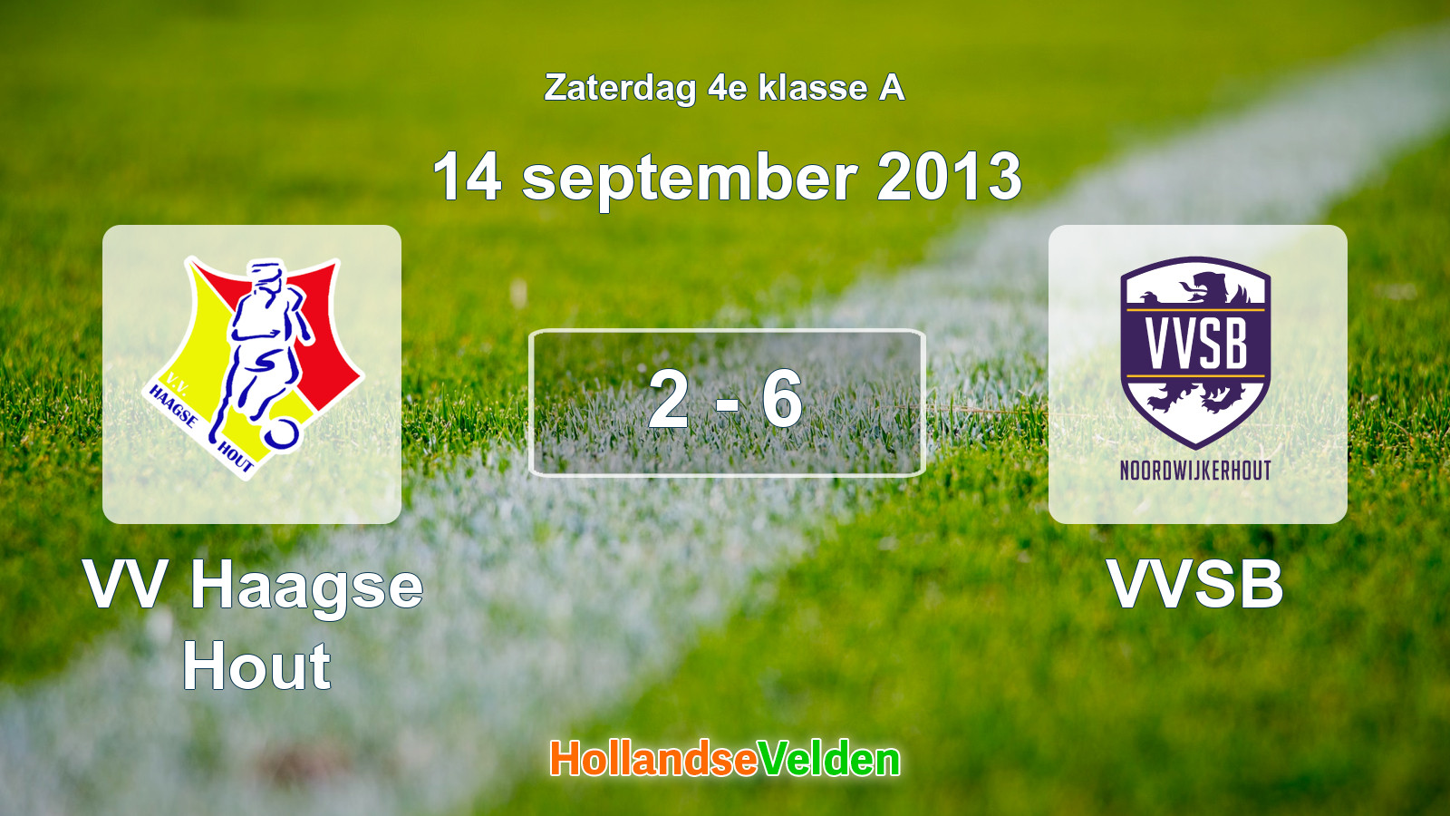 Gespeelde wedstrijd: VV Haagse Hout - VVSB 2 - 6 (14 september 2013)