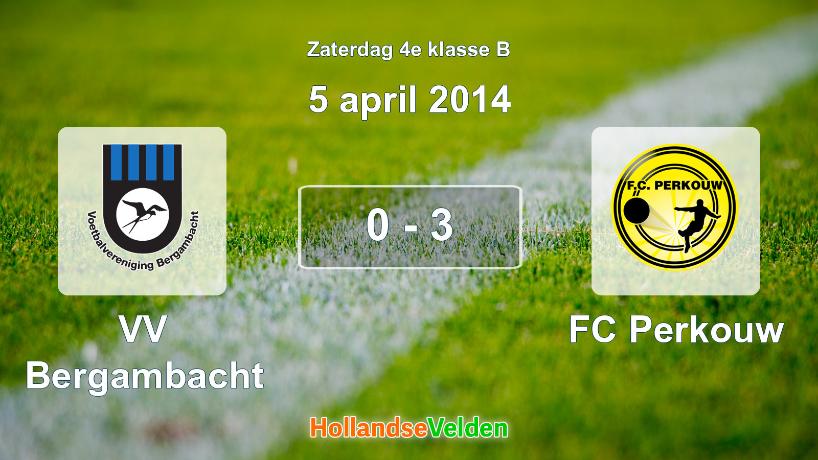 Gespeelde wedstrijd: VV Bergambacht - FC Perkouw 0 - 3 (5 april 2014)