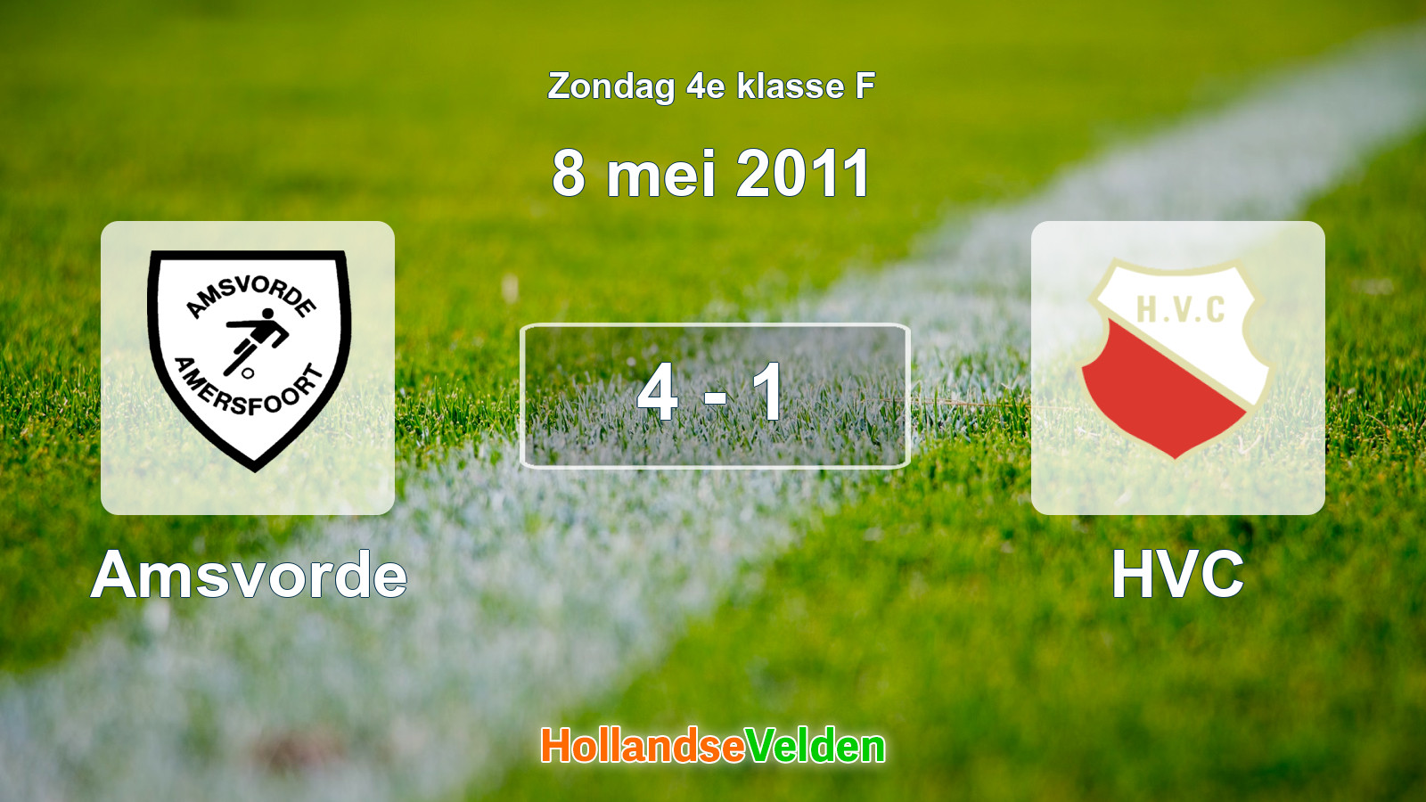 Gespeelde wedstrijd: Amsvorde - HVC 4 - 1 (8 mei 2011)