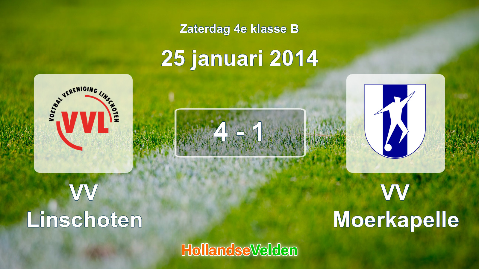 Gespeelde wedstrijd: VV Linschoten - VV Moerkapelle 4 - 1 (25 januari 2014)