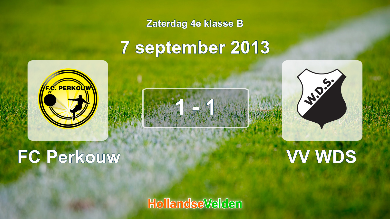 Gespeelde wedstrijd: FC Perkouw - VV WDS 1 - 1 (7 september 2013)