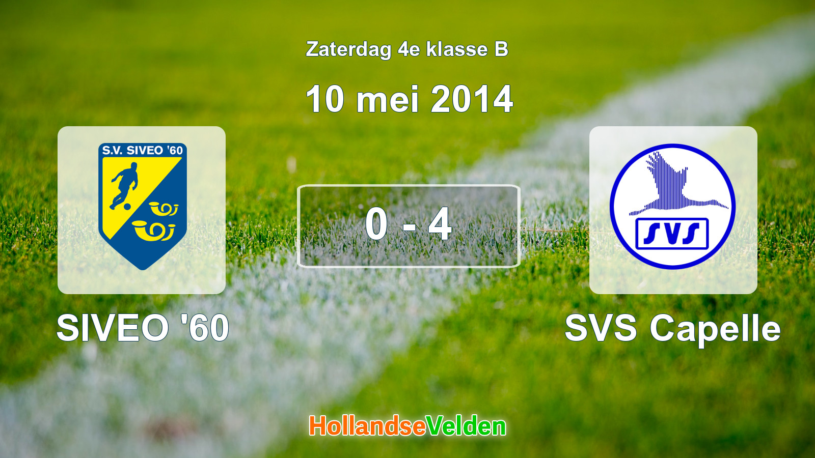 Gespeelde wedstrijd: SIVEO '60 - SVS Capelle 0 - 4 (10 mei 2014)