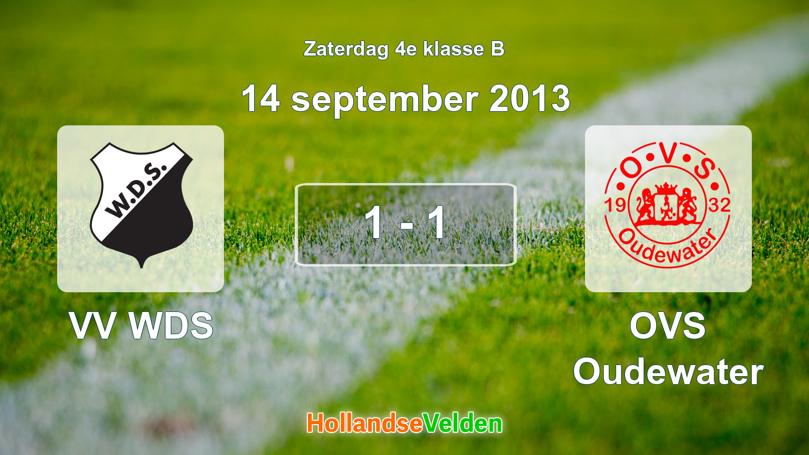 Gespeelde wedstrijd: VV WDS - OVS Oudewater 1 - 1 (14 september 2013)