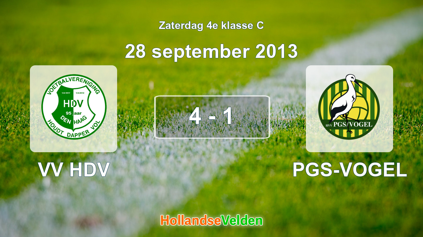 Gespeelde wedstrijd: VV HDV - PGS-VOGEL 4 - 1 (28 september 2013)