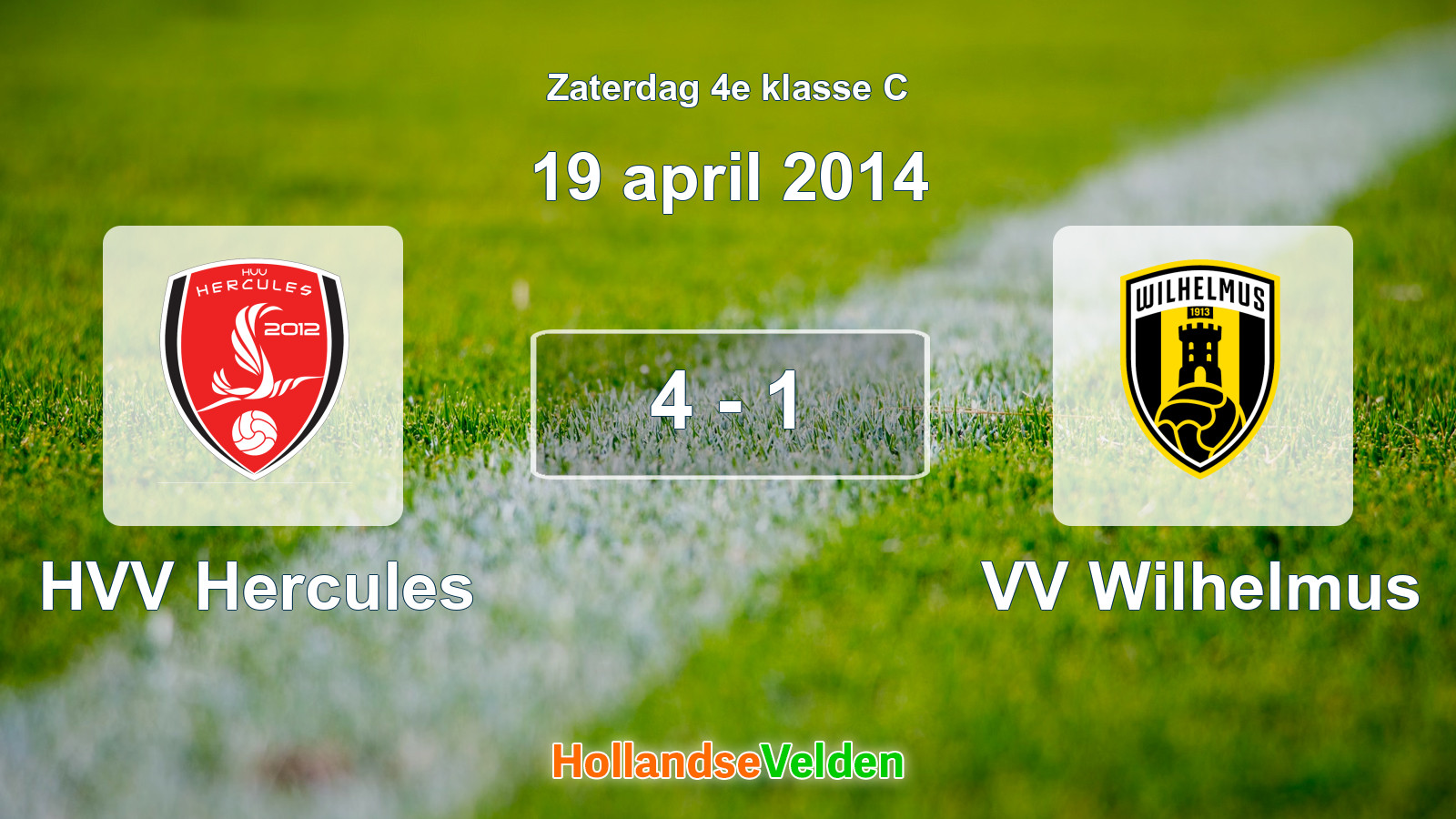 Gespeelde wedstrijd: HVV Hercules - VV Wilhelmus 4 - 1 (19 april 2014)