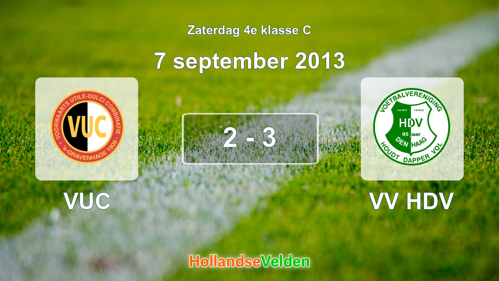 Gespeelde wedstrijd: VUC - VV HDV 2 - 3 (7 september 2013)