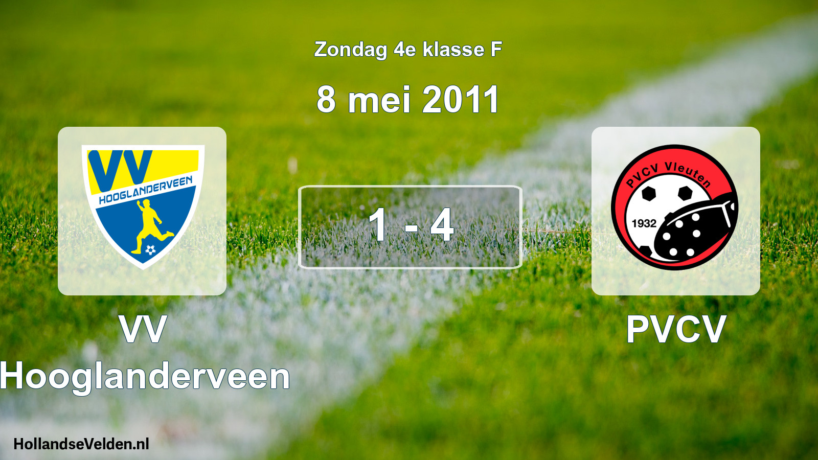 Gespeelde wedstrijd: VV Hooglanderveen - PVCV 1 - 4 (8 mei 2011)