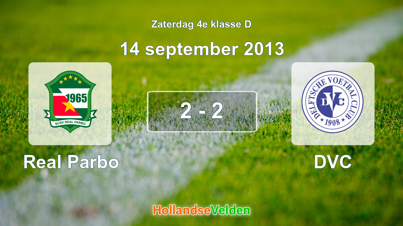 Gespeelde wedstrijd: Real Parbo - DVC 2 - 2 (14 september 2013)