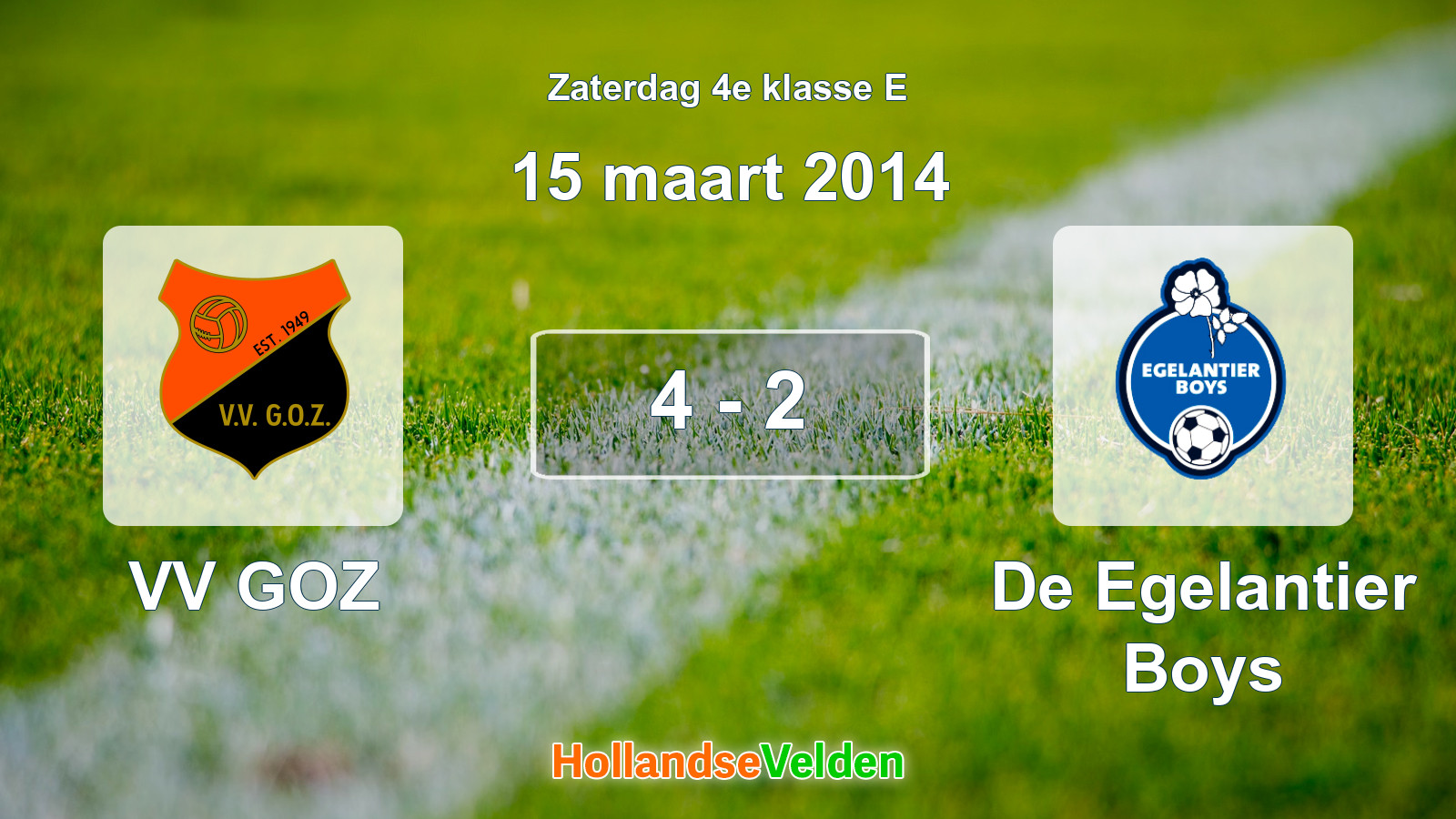 Gespeelde wedstrijd: VV GOZ - De Egelantier Boys 4 - 2 (15 maart 2014)