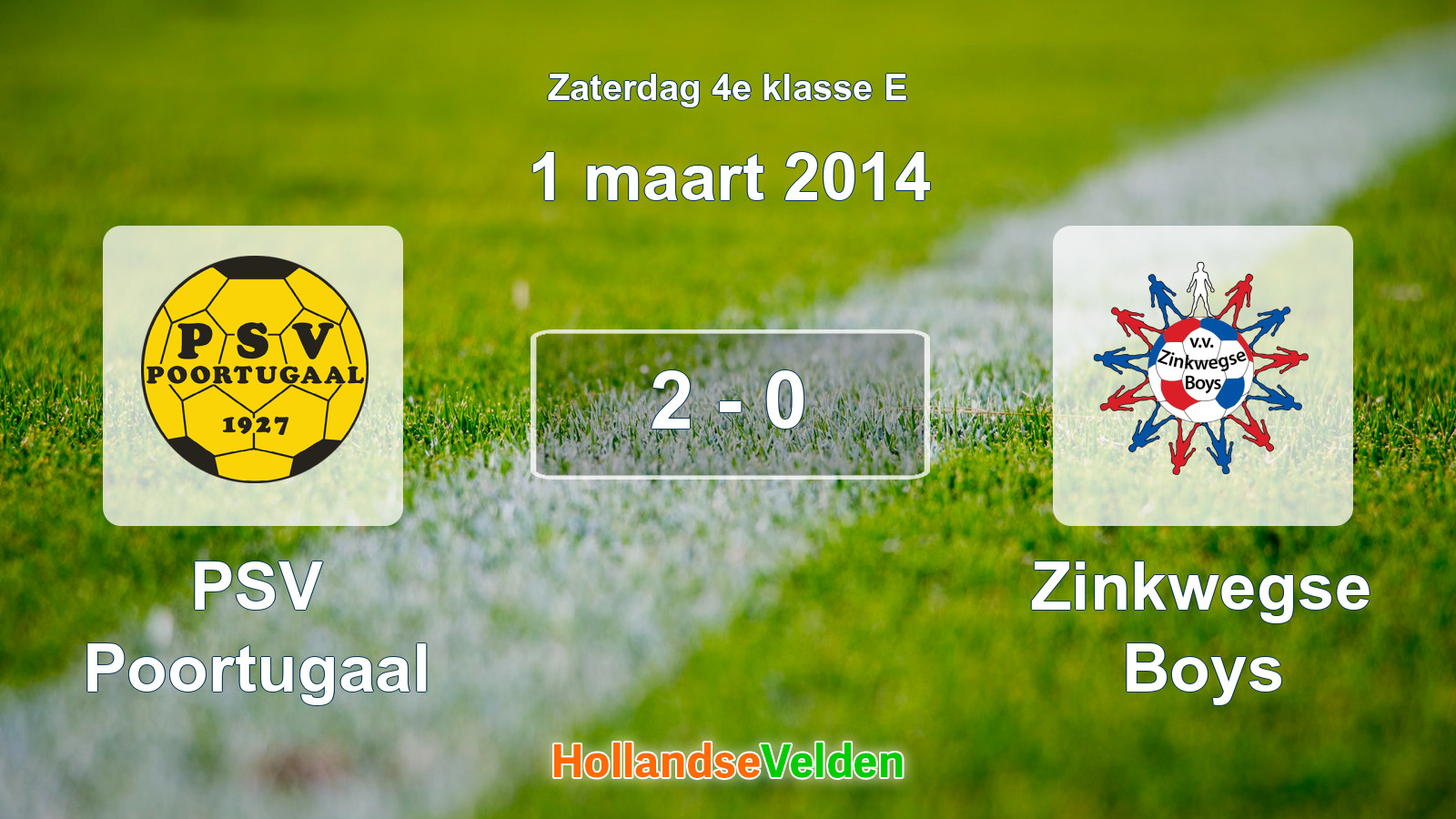 Gespeelde wedstrijd: PSV Poortugaal - Zinkwegse Boys 2 - 0 (1 maart 2014)