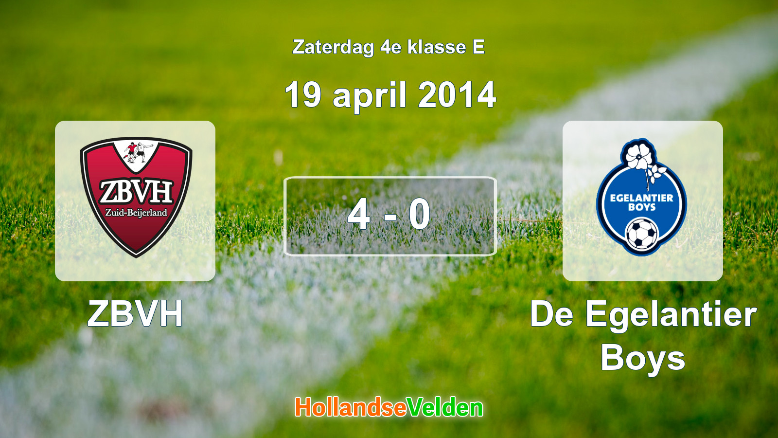 Gespeelde wedstrijd: ZBVH - De Egelantier Boys 4 - 0 (19 april 2014)