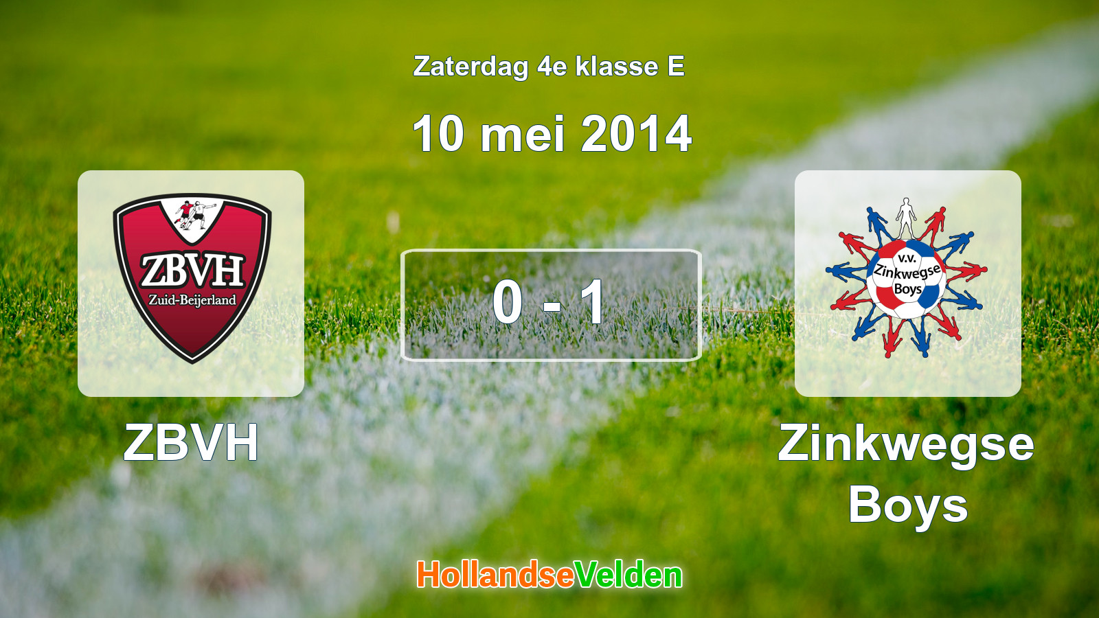 Gespeelde wedstrijd: ZBVH - Zinkwegse Boys 0 - 1 (10 mei 2014)