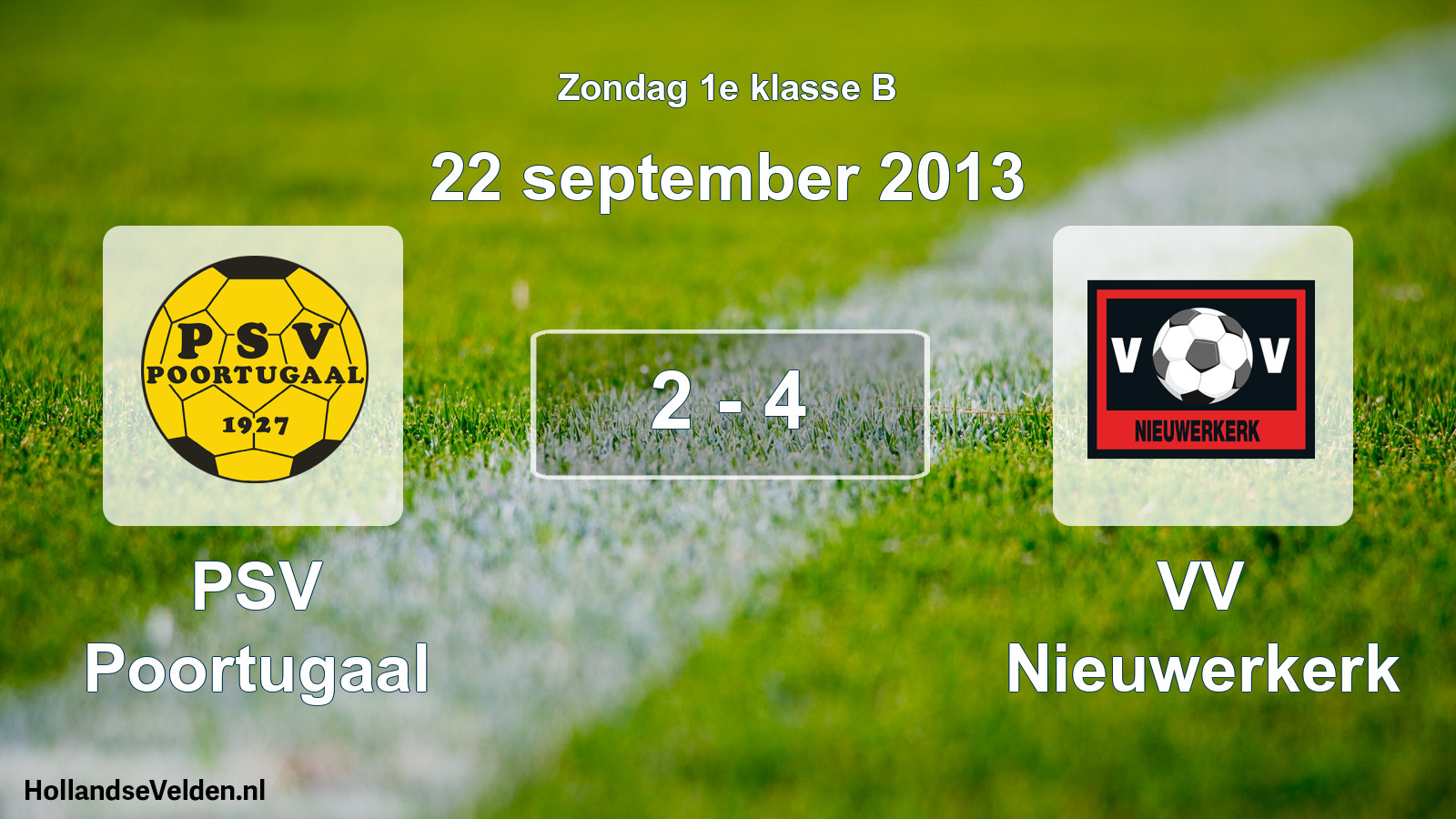 Gespeelde wedstrijd: PSV Poortugaal - VV Nieuwerkerk 2 - 4 (22 september 2013)