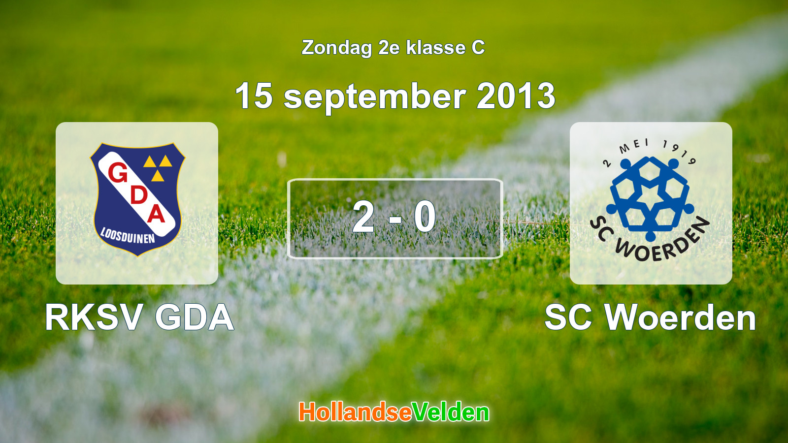 Gespeelde wedstrijd: RKSV GDA - SC Woerden 2 - 0 (15 september 2013)