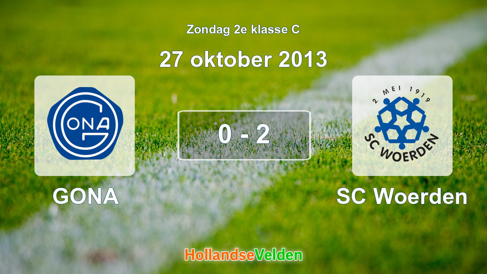 Gespeelde wedstrijd: GONA - SC Woerden 0 - 2 (27 oktober 2013)